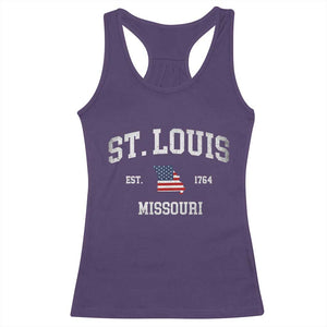 St. Louis Missouri MO Racerback Tank Top Vintage American Flag Missouri State