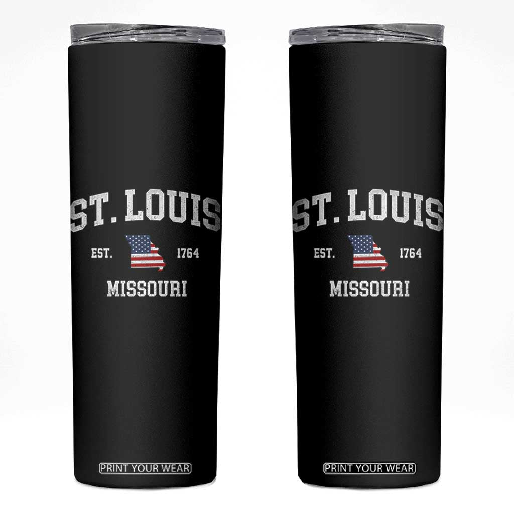 St. Louis Missouri MO Skinny Tumbler Vintage American Flag Missouri State TS14 Black Print Your Wear