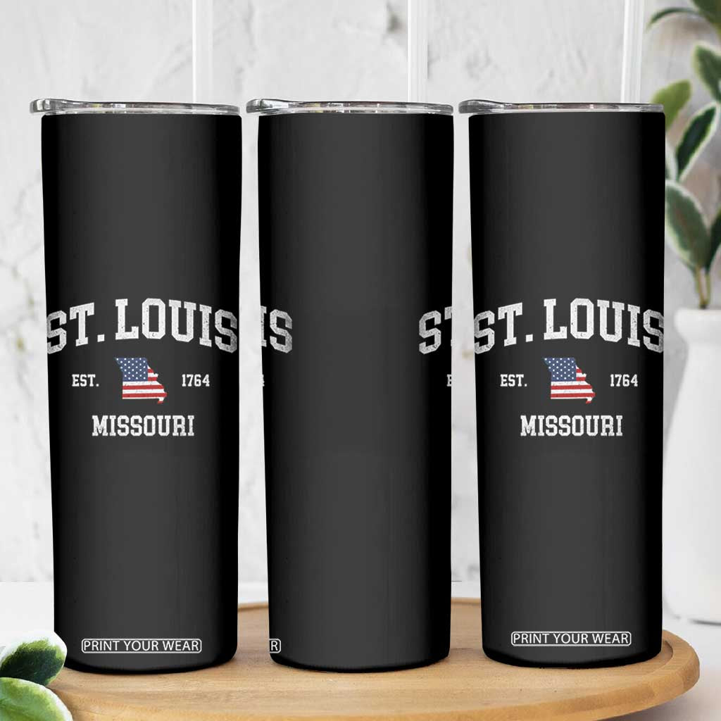 St. Louis Missouri MO Skinny Tumbler Vintage American Flag Missouri State