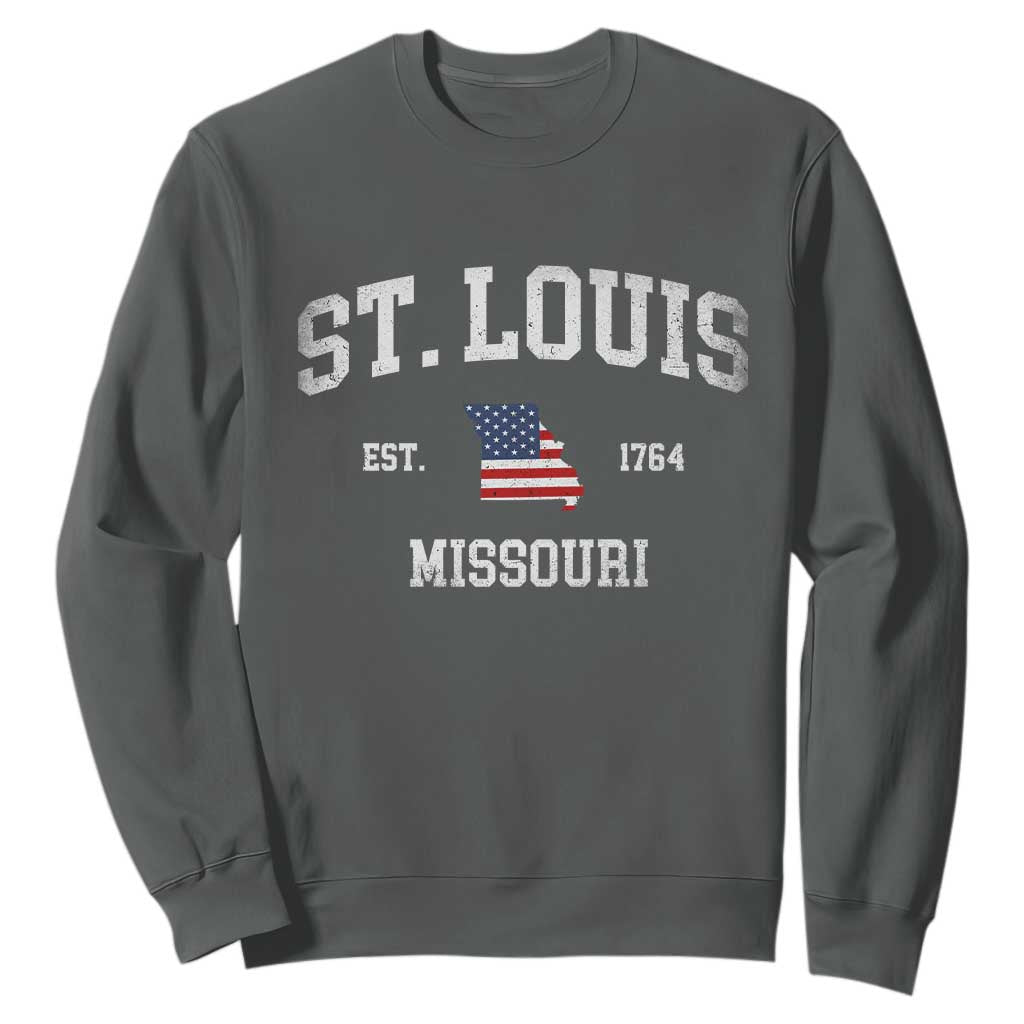St Louis Missouri MO Sweatshirt Vintage American Flag Missouri State