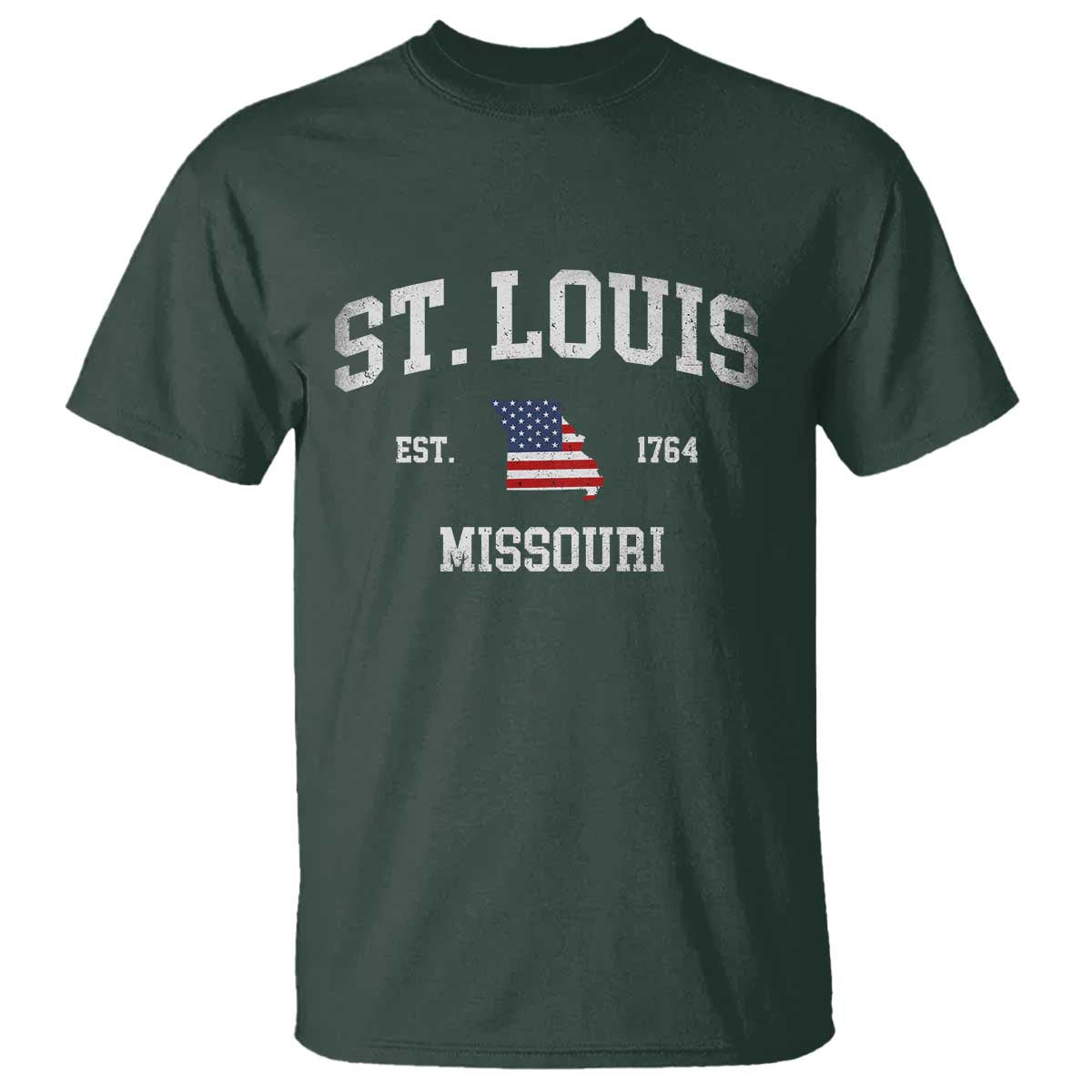 St Louis Missouri MO T Shirt Vintage American Flag Missouri State