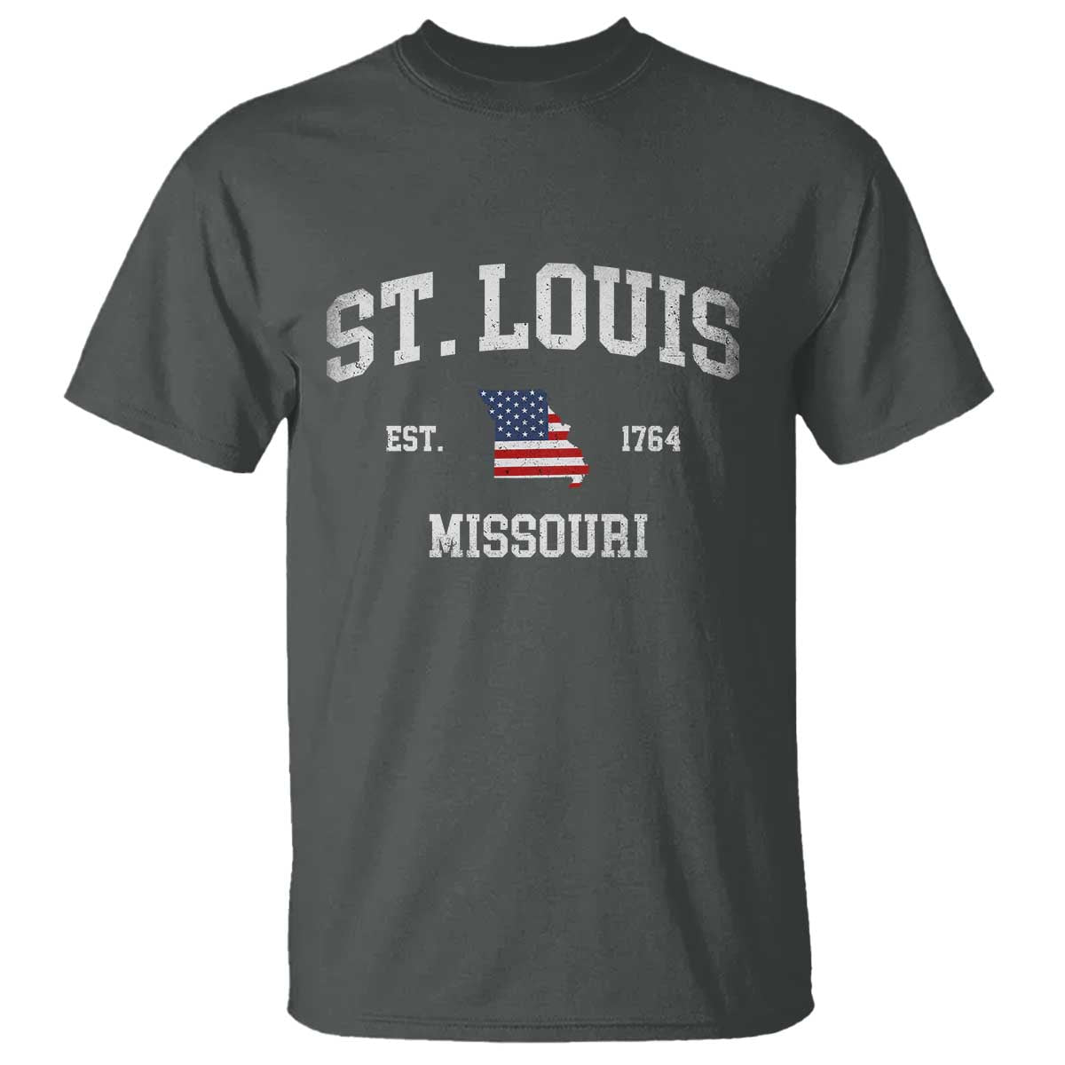 St Louis Missouri MO T Shirt Vintage American Flag Missouri State