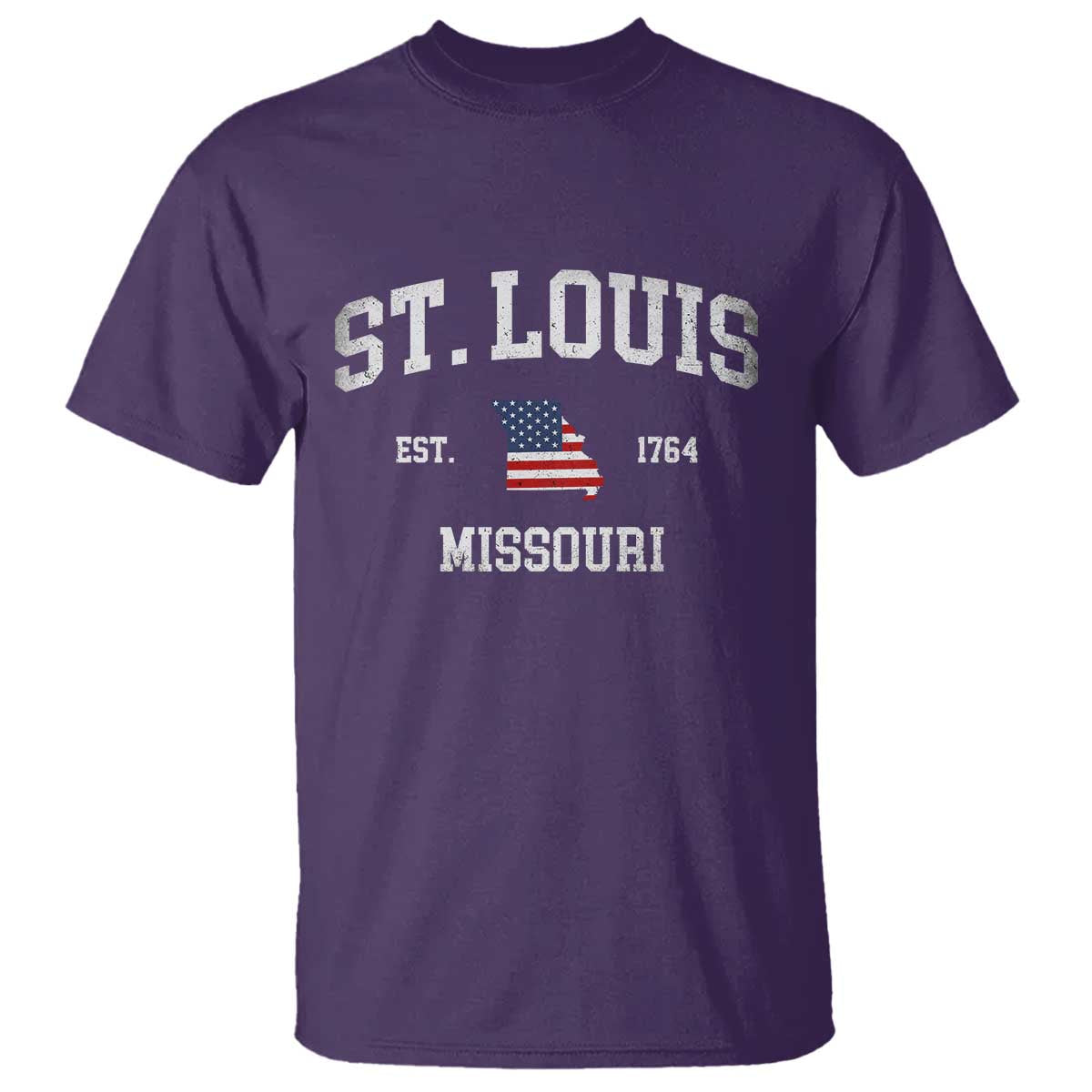 St Louis Missouri MO T Shirt Vintage American Flag Missouri State