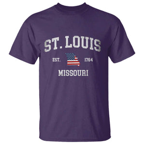 St Louis Missouri MO T Shirt Vintage American Flag Missouri State