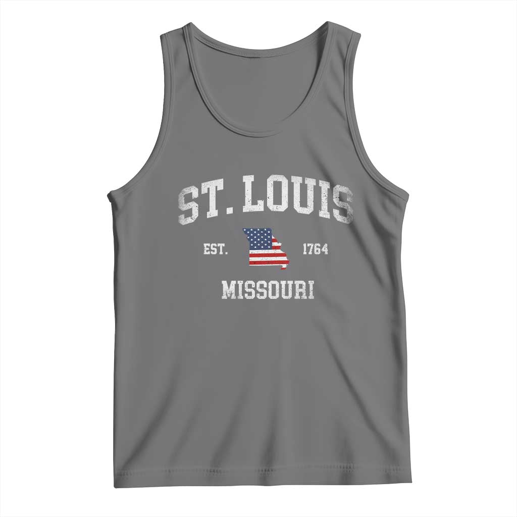 St. Louis Missouri MO Tank Top Vintage American Flag Missouri State
