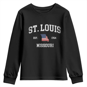 St Louis Missouri MO Youth Sweatshirt Vintage American Flag Missouri State