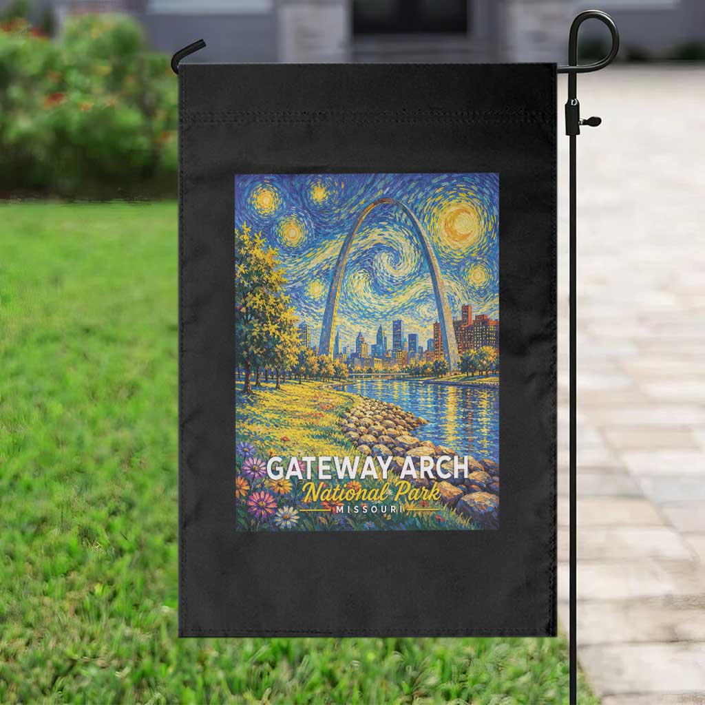 Gateway Arch National Park Van Gogh Style Starry Night Garden Flag St Louis Missouri Travel Souvenir Gift