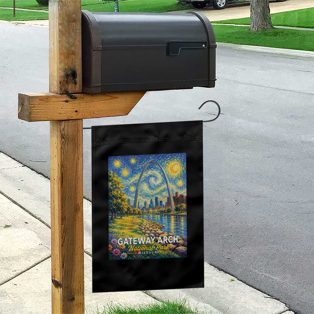 Gateway Arch National Park Van Gogh Style Starry Night Garden Flag St Louis Missouri Travel Souvenir Gift