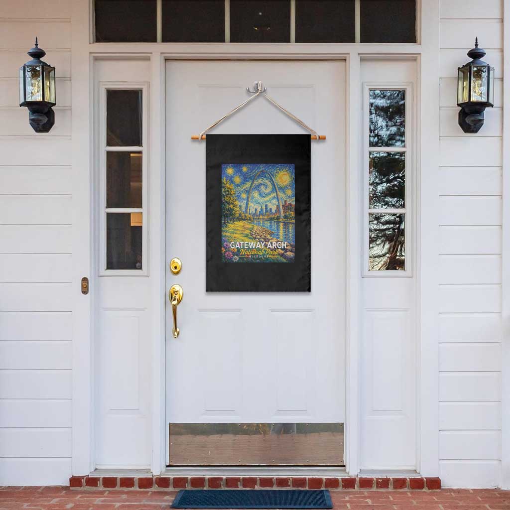 Gateway Arch National Park Van Gogh Style Starry Night Garden Flag St Louis Missouri Travel Souvenir Gift