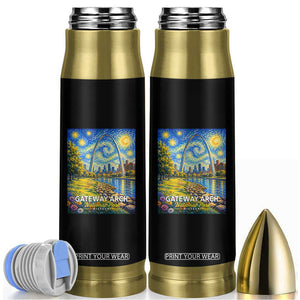 Gateway Arch National Park Van Gogh Style Starry Night Bullet Tumbler St Louis Missouri Travel Souvenir Gift TS14 Black Print Your Wear