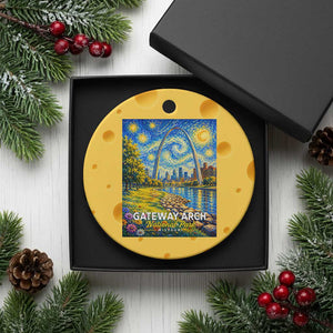 Gateway Arch National Park Van Gogh Style Starry Night Ceramic Ornament St Louis Missouri Travel Souvenir Gift