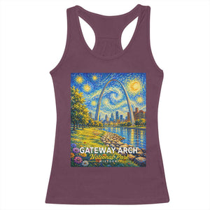 Gateway Arch National Park Van Gogh Style Starry Night Racerback Tank Top St Louis Missouri Travel Souvenir Gift