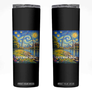 Gateway Arch National Park Van Gogh Style Starry Night Skinny Tumbler St Louis Missouri Travel Souvenir Gift