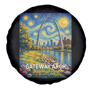 Gateway Arch National Park Van Gogh Style Starry Night Spare Tire Cover St Louis Missouri Travel Souvenir Gift TS14 Print Your Wear