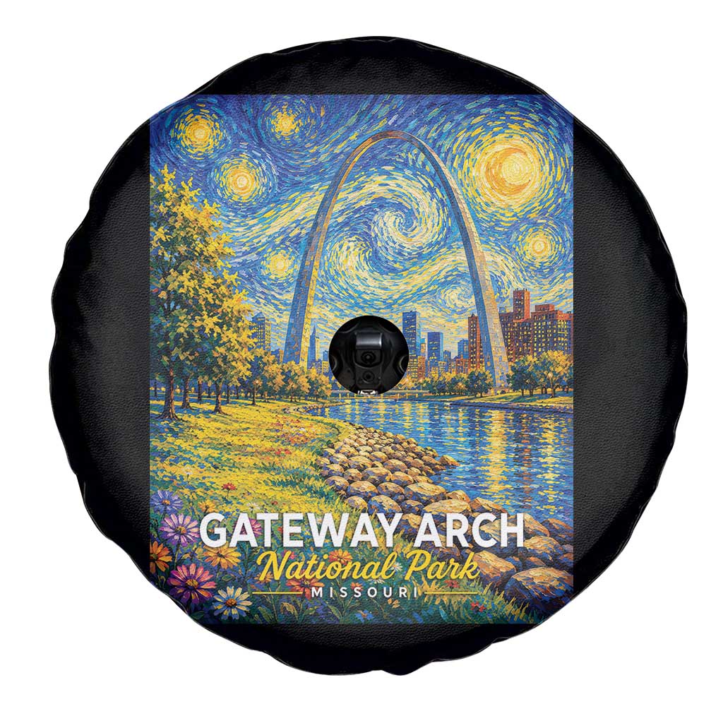 Gateway Arch National Park Van Gogh Style Starry Night Spare Tire Cover St Louis Missouri Travel Souvenir Gift TS14 Print Your Wear