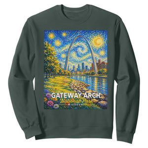 Gateway Arch National Park Van Gogh Style Starry Night Sweatshirt St Louis Missouri Travel Souvenir Gift