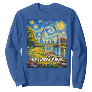 Gateway Arch National Park Van Gogh Style Starry Night Sweatshirt St Louis Missouri Travel Souvenir Gift
