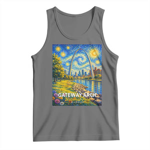 Gateway Arch National Park Van Gogh Style Starry Night Tank Top St Louis Missouri Travel Souvenir Gift