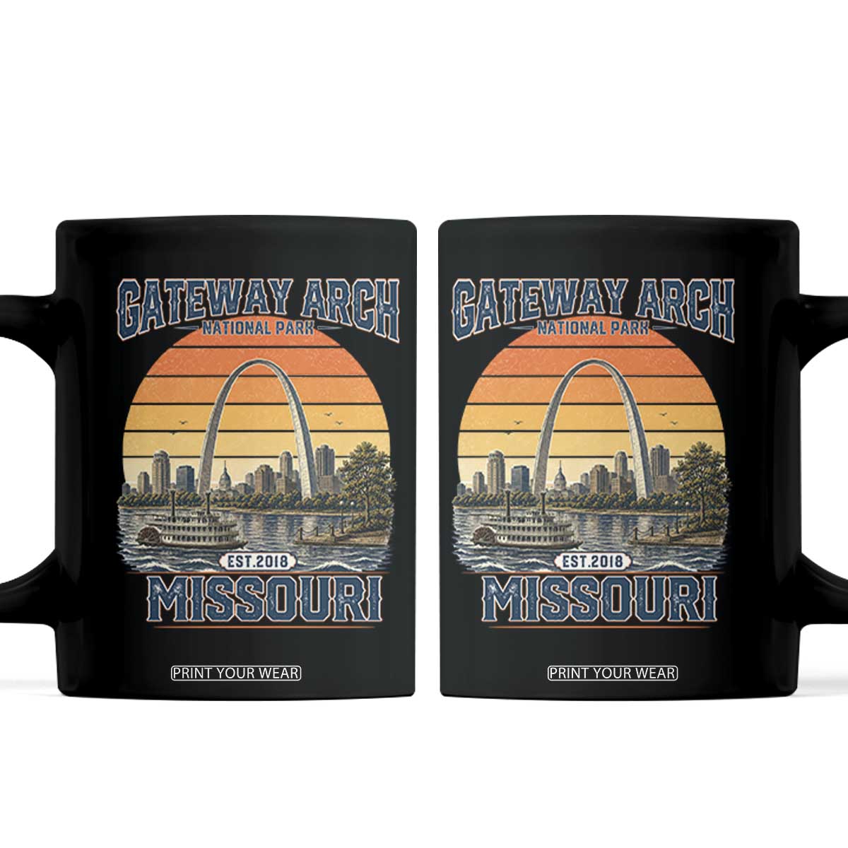 Gateway Arch National Park Coffee Mug Retro St Louis Missouri Travel Souvenir Nature Gift TS14 Black Print Your Wear