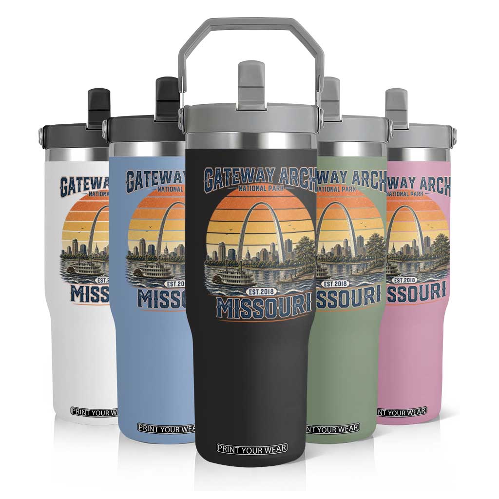 Gateway Arch National Park Flip Straw Tumbler Retro St Louis Missouri Travel Souvenir Nature Gift TS14 Print Your Wear