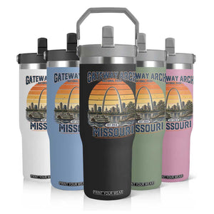 Gateway Arch National Park Flip Straw Tumbler Retro St Louis Missouri Travel Souvenir Nature Gift TS14 Print Your Wear