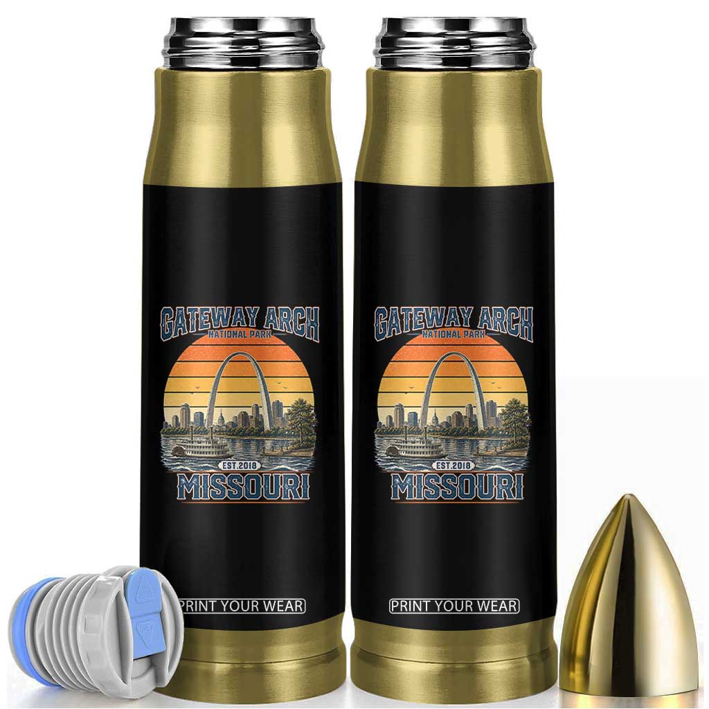 Gateway Arch National Park Bullet Tumbler Retro St Louis Missouri Travel Souvenir Nature Gift TS14 Black Print Your Wear