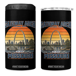 Gateway Arch National Park 4 in 1 Can Cooler Tumbler Retro St Louis Missouri Travel Souvenir Nature Gift TS14 One Size: 16 oz Black Print Your Wear