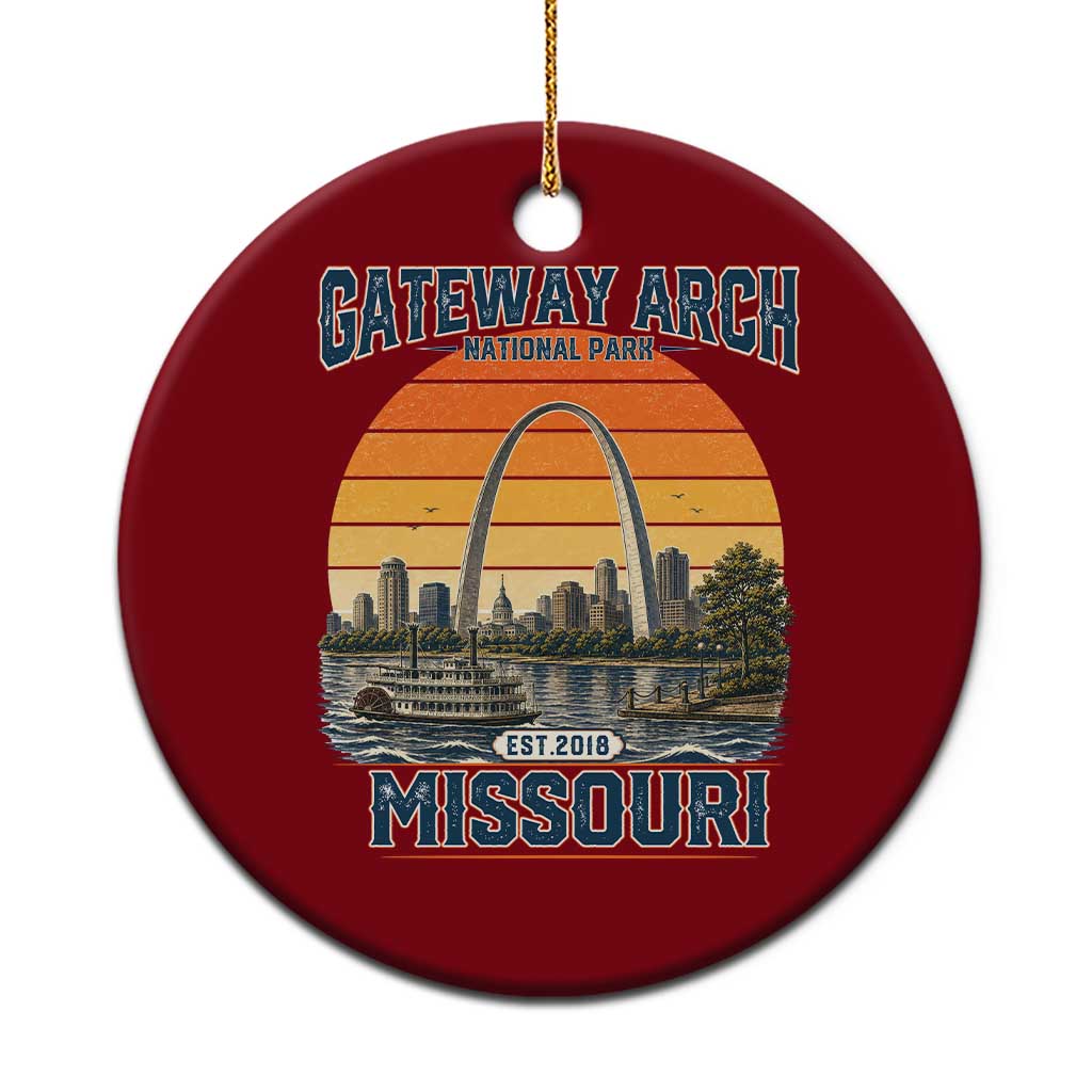 Gateway Arch National Park Ceramic Ornament Retro St Louis Missouri Travel Souvenir Nature Gift TS14 1pc Red Print Your Wear