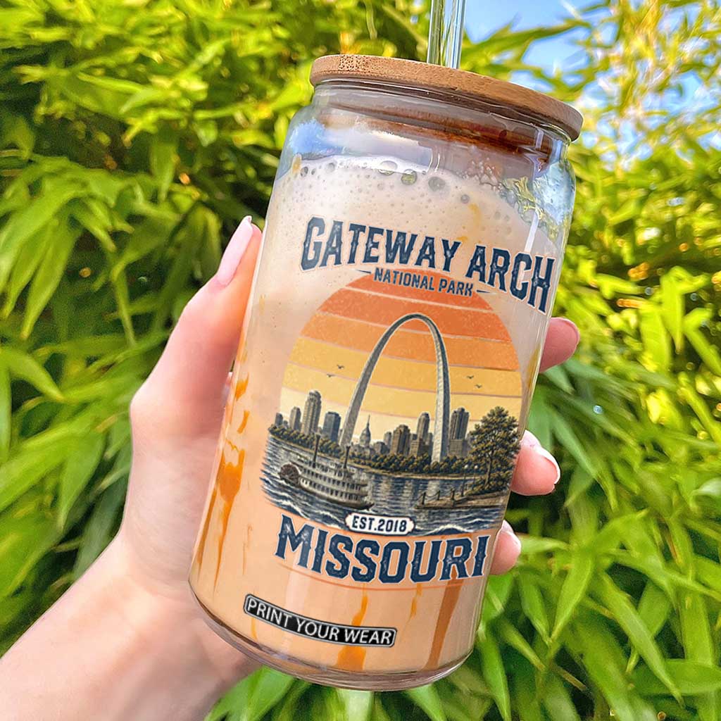 Gateway Arch National Park Glass Can Retro St Louis Missouri Travel Souvenir Nature Gift TS14 Black Print Your Wear