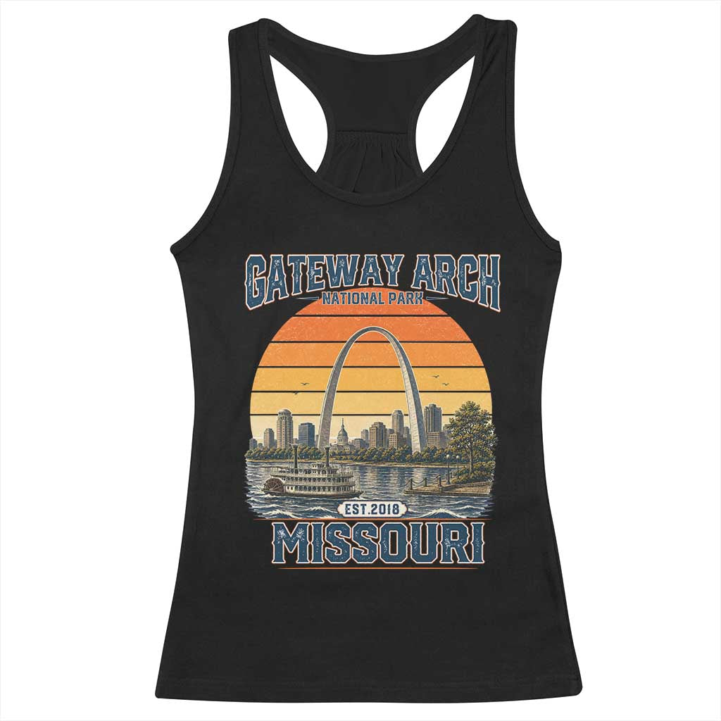 Gateway Arch National Park Racerback Tank Top Retro St Louis Missouri Travel Souvenir Nature Gift TS14 Black Print Your Wear