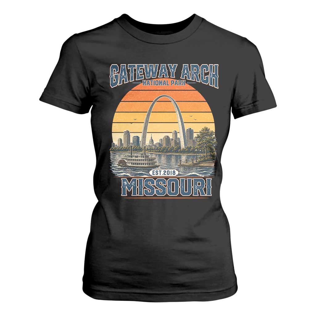 Gateway Arch National Park T Shirt For Women Retro St Louis Missouri Travel Souvenir Nature Gift TS14 Black Print Your Wear
