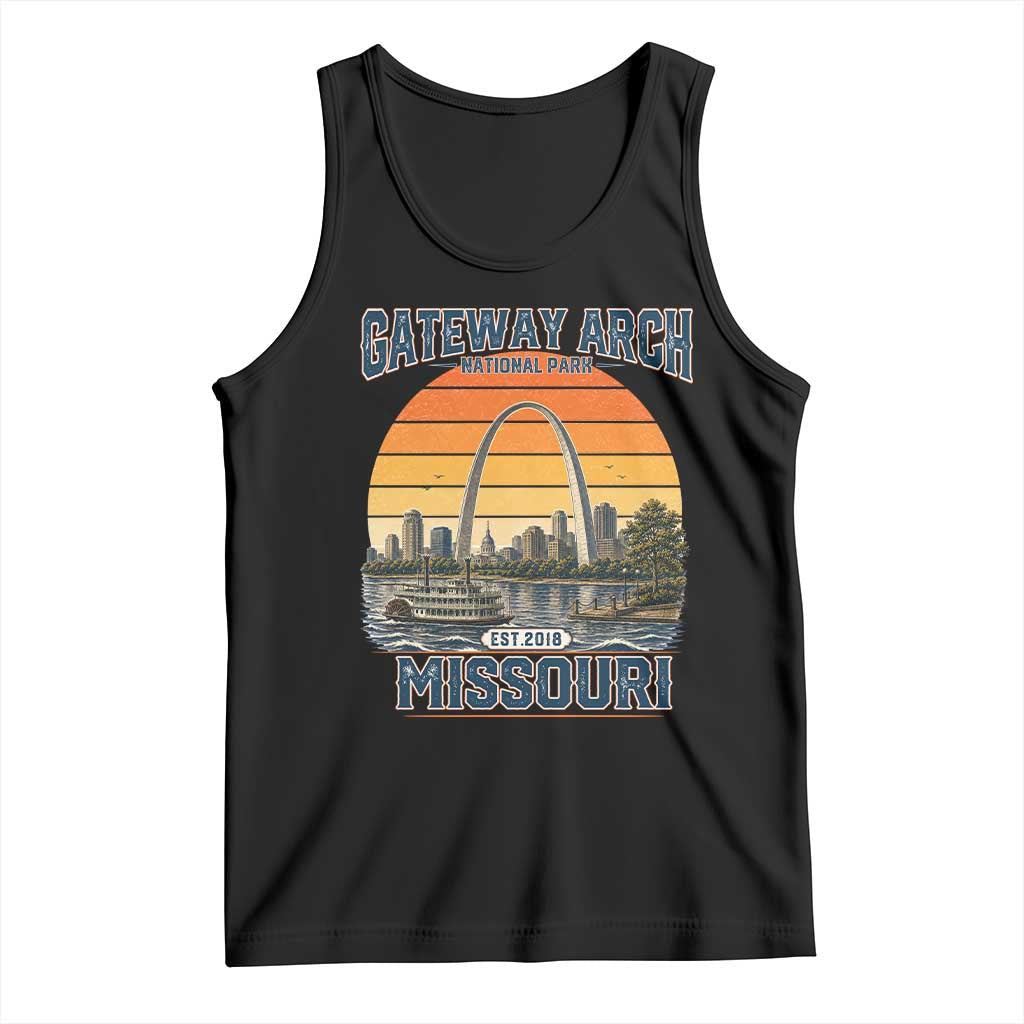 Gateway Arch National Park Tank Top Retro St Louis Missouri Travel Souvenir Nature Gift TS14 Black Print Your Wear