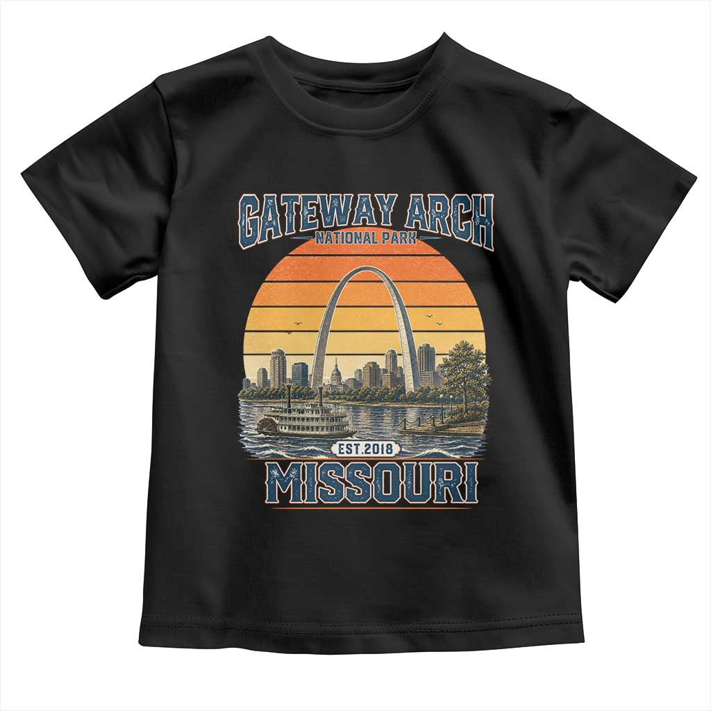 Gateway Arch National Park Toddler T Shirt Retro St Louis Missouri Travel Souvenir Nature Gift TS14 Black Print Your Wear
