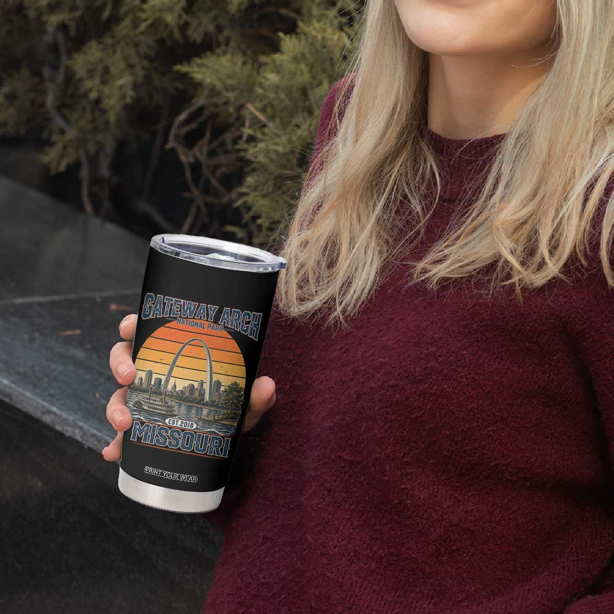 Gateway Arch National Park Tumbler Cup Retro St Louis Missouri Travel Souvenir Nature Gift TS14 Print Your Wear
