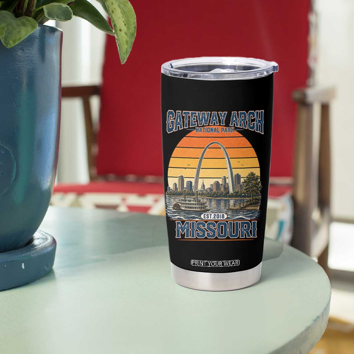 Gateway Arch National Park Tumbler Cup Retro St Louis Missouri Travel Souvenir Nature Gift TS14 Print Your Wear