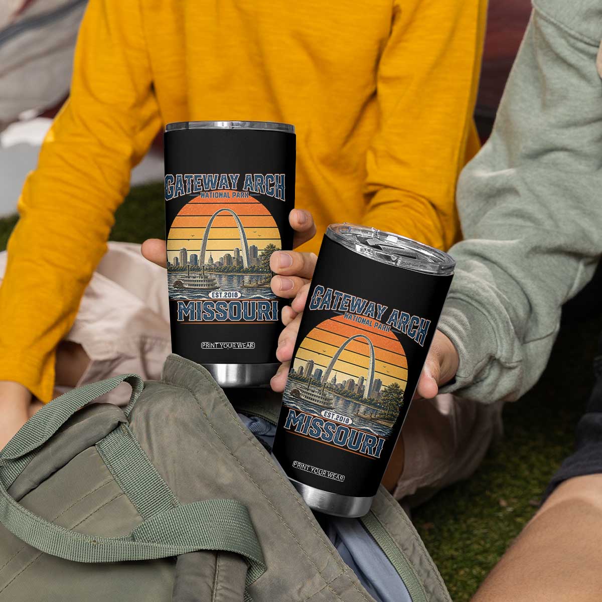 Gateway Arch National Park Tumbler Cup Retro St Louis Missouri Travel Souvenir Nature Gift TS14 Print Your Wear