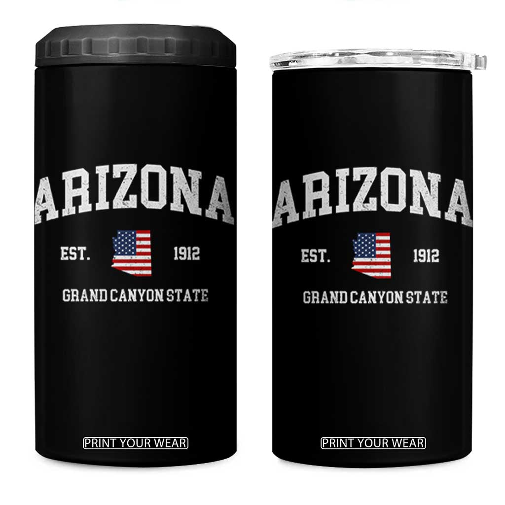 Arizona Grand Canyon State America USA Souvenir 4 in 1 Can Cooler Tumbler TS14 One Size: 16 oz Black Print Your Wear