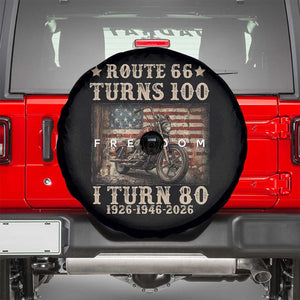 Route Highway 66 Turns 100 I Turn 80 Spare Tire Cover Vintage 1946 American Freedom Motorcycle Lover 80th Birthday Gift