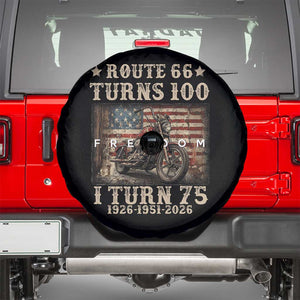 Route Highway 66 Turns 100 I Turn 75 Spare Tire Cover Vintage 1951 American Freedom Motorcycle Lover 75th Birthday Gift