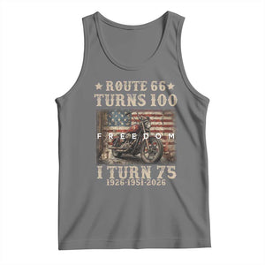 Route Highway 66 Turns 100 I Turn 75 Tank Top Vintage 1951 American Freedom Motorcycle Lover 75th Birthday Gift