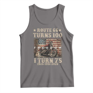 Route Highway 66 Turns 100 I Turn 75 Tank Top Vintage 1951 American Freedom Motorcycle Lover 75th Birthday Gift