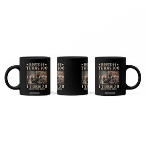 Route Highway 66 Turns 100 I Turn 70 Coffee Mug Vintage 1956 American Freedom Motorcycle Lover 70th Birthday Gift
