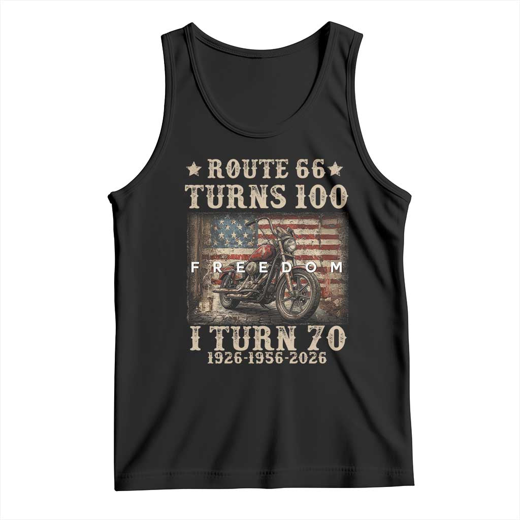 Route Highway 66 Turns 100 I Turn 70 Tank Top Vintage 1956 American Freedom Motorcycle Lover 70th Birthday Gift