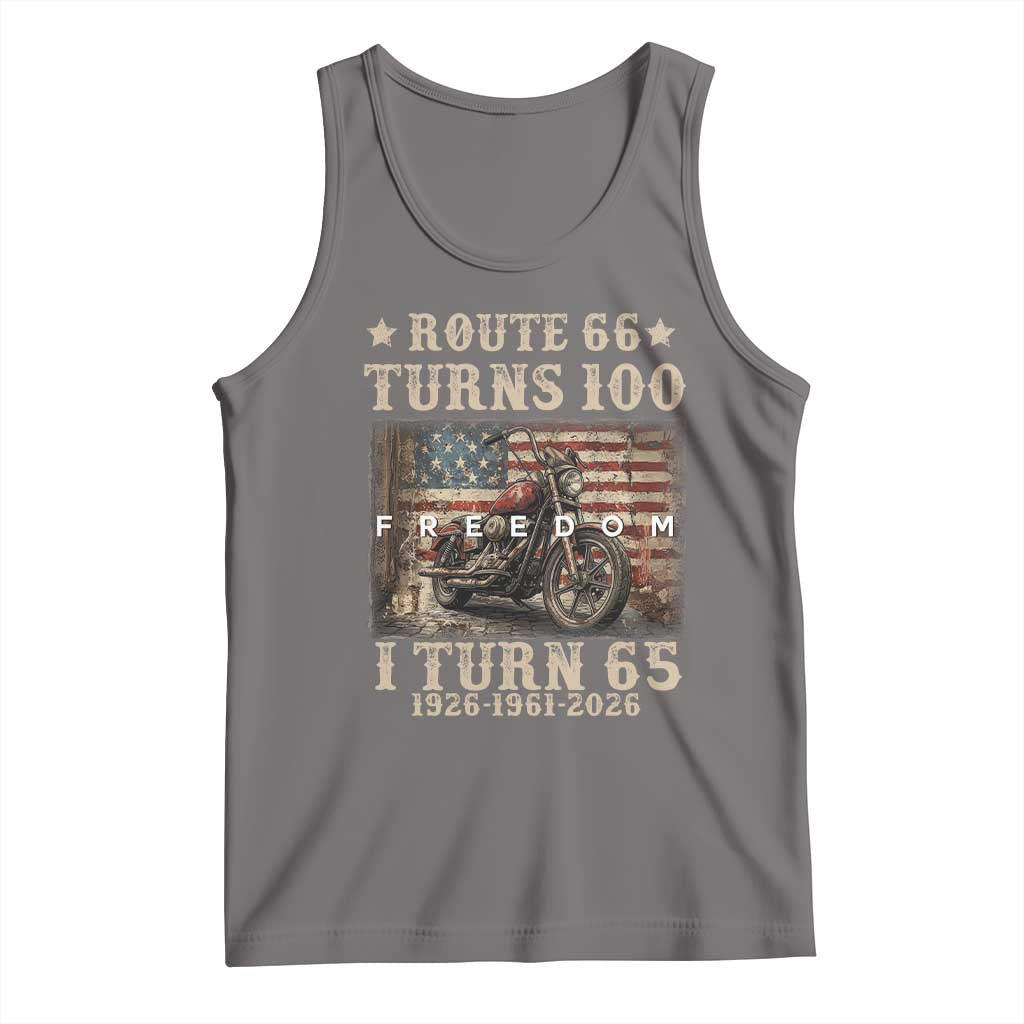 Route Highway 66 Turns 100 I Turn 65 Tank Top Vintage 1961 American Freedom Motorcycle Lover 65th Birthday Gift