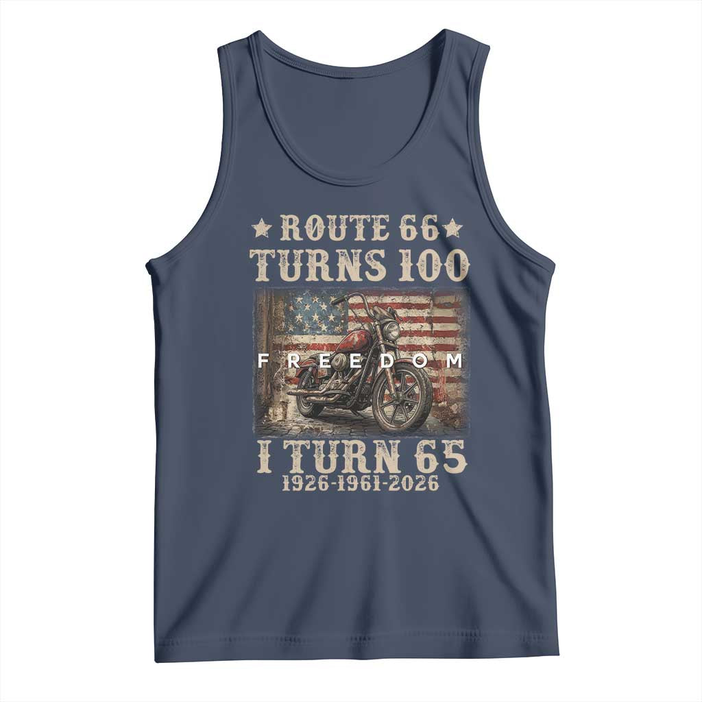 Route Highway 66 Turns 100 I Turn 65 Tank Top Vintage 1961 American Freedom Motorcycle Lover 65th Birthday Gift