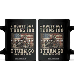 Route Highway 66 Turns 100 I Turn 60 Coffee Mug Vintage 1966 American Freedom Motorcycle Lover 60th Birthday Gift