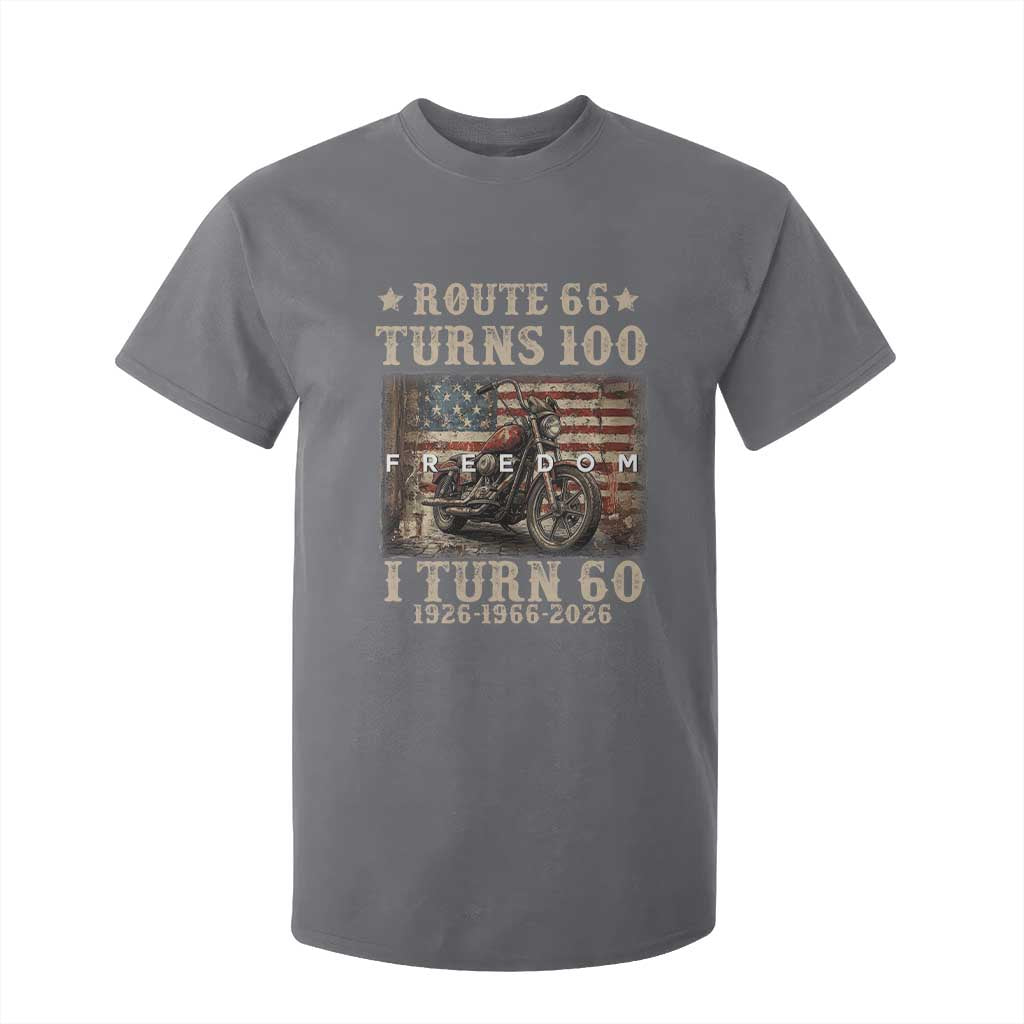 Route Highway 66 Turns 100 I Turn 60 T Shirt For Kid Vintage 1966 American Freedom Motorcycle Lover 60th Birthday Gift