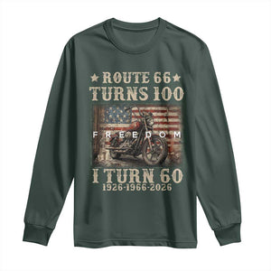 Route Highway 66 Turns 100 I Turn 60 Long Sleeve Shirt Vintage 1966 American Freedom Motorcycle Lover 60th Birthday Gift