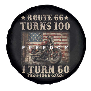 Route Highway 66 Turns 100 I Turn 60 Spare Tire Cover Vintage 1966 American Freedom Motorcycle Lover 60th Birthday Gift