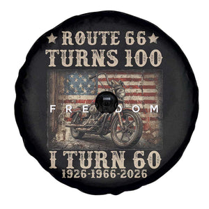Route Highway 66 Turns 100 I Turn 60 Spare Tire Cover Vintage 1966 American Freedom Motorcycle Lover 60th Birthday Gift